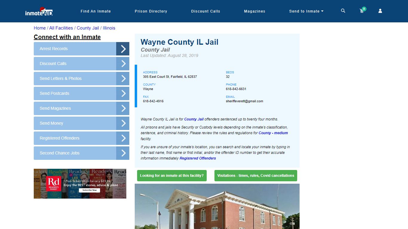 Wayne County IL Jail - Inmate Locator - Fairfield, IL